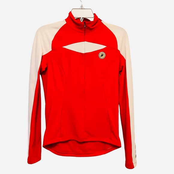 Castelli Sports Wear Logo Red & White Lightweight Cycling Jacket - Picture 1 of 7